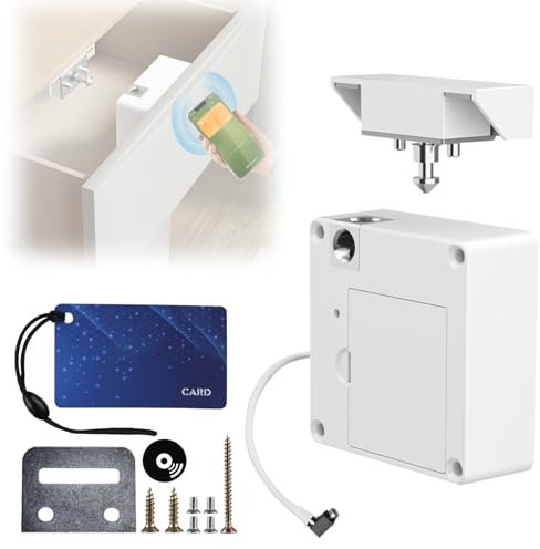 WIYETY Smart Lock Serrure de placard - Serrure électronique de tiroir avec application NFC/RFID - Verrouillage caché pour meubles, boîtes aux lettres - Blanc