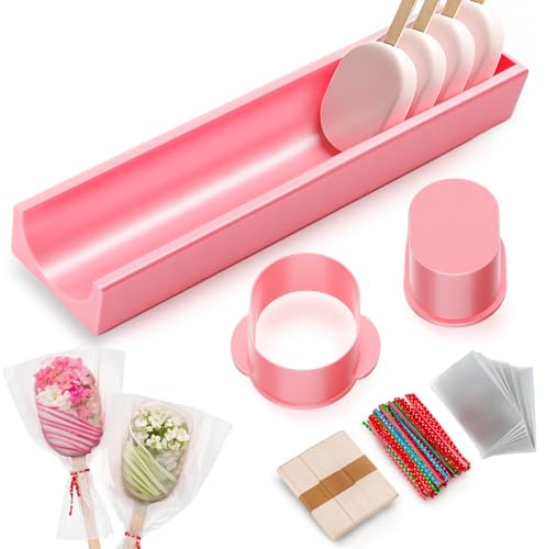 Yiyiring Cakesicle Cutter with 9in Tray, Pink Cakesicle Mold Set
