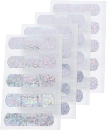 HAMPPLIES Vendas Adhesivas Brillantina Para Heridas Infantiles 20 Uds Impermeables Adhesivo Portátil Transpirable Para Cuidado De Heridas y Actividades Acuáticas Uso Exterior Para Niños