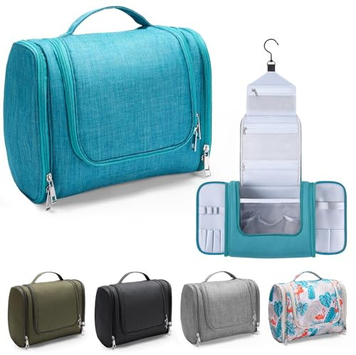 Voniobuy Beauty Case da Viaggio, Grande Borsa da Toilette da Appendere per donna e Uomo, 4 in 1 Beauty Case Impermeabile con Gancio Girevole