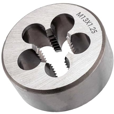 1 pièce M13x1.25mm Filière Ronde à Pas Fin, Filière Ronde à Main Droite en Acier Alliage Métrique pour Filetage Moule Usinage Réparation Coupe de Vis Outil Fixe