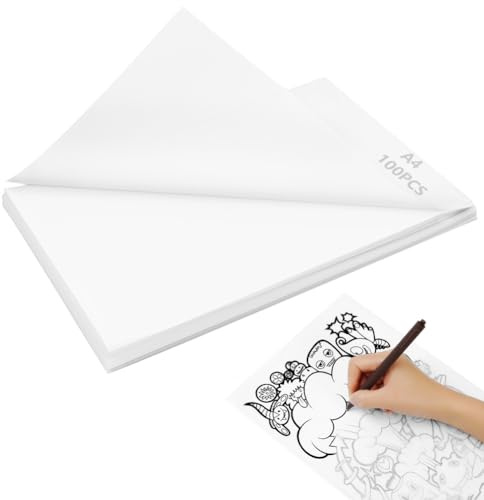 APXEL 100 Sheets Tracing Paper A4 63 GSM, High Transparency Vellum Paper for Design Sketching Architectural Drawing Calligraphy Graphic Scrapbooking & Dressmaking Arts Crafts