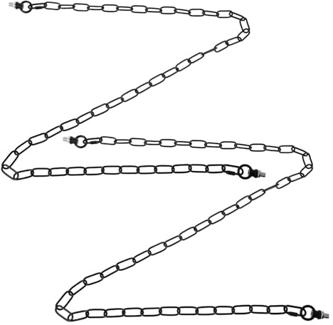 BESTonZON Lot de 2 Sets de Chaînes Métalliques Décoratives pour Pont de Jardin 35X15 M 2 Mousquetons 4 MM 2 Anneaux Suspendus 29 MM et Accessoires de Fixation Résistantes aux