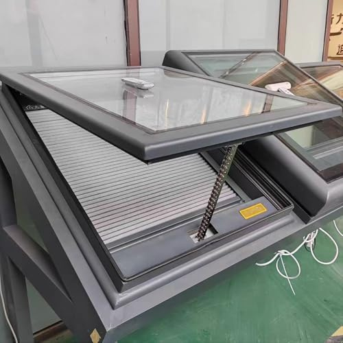 Ventana de techo eléctrica con protección solar y mosquitera para iluminación y ventilación