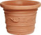 Vase Runde Scalloped Ø 60cm Resin Farbe Terracotta Double Edge