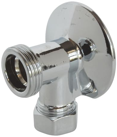 SOMATHERM FOR YOU, Applique murale chromée pour robinetterie, raccord M15/21 à M20/27, rosace Ø55mm, compatible tube cuivre Ø14mm, idéale pour eau chaude et froide