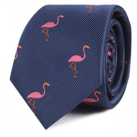 AUSCUFFLINKS Cravatte con animali, intrecciate, cravatta, regali uomo, lavoro, compleanno ragazzi, Fenicottero rosa, Taglia unica