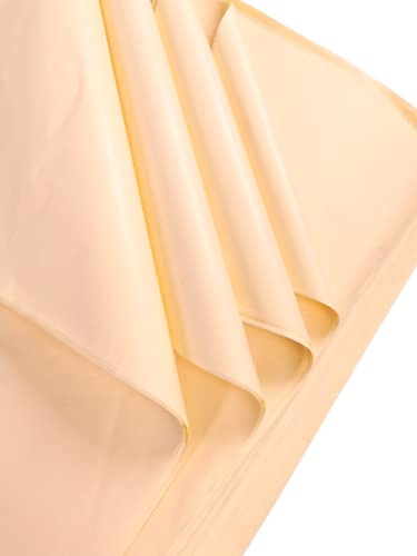 Pappersark i gräddfärgat papper för omslag, 60 stora ark, syrafritt konstpapper, perfekt för presentförpackning, förvaring, packning, konst & hantverk bulkpaket arkivering 70 x 50 cm arkstorlek