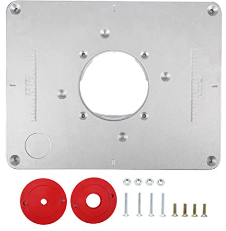 Plaque d'insertion de table en alliage d'aluminium, plaque de routeur pour gravure sur bois DIY, dimensions 11.81x9.25x0.37 inch