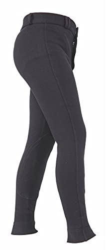 Shires Wessex Pantalon d'équitation pour garçon Beige ou noir, Noir , 9-10 ans