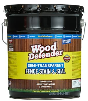 Wood Defender - Semi-Transparent Fence Stain - Black - 5 Gallon