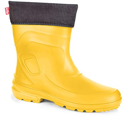 LEMIGO Damen Gummistiefel Jessy aus Schaumstoff sehr leicht (Giallo Grau, 38 EU)