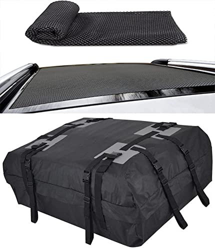 ihreesy 425L Faltbare Auto Dachkoffer Gepäckbox,Tragbar Dachtasche Aufbewahrungsbox Wasserdicht Gepäckbox Dachgepäckträger Tasche Dachbox Aufbewahrungsbox für Auto LKW SUV,mit Antirutschmatte
