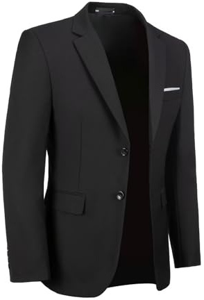 Men's Suit Jacket Blazer Casual Solid Slim Fit Party Sport Coats Blazers Single Breasted Mens Tuxedos Jackets Black Medium