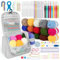 Aeeque Häkelset für Anfänger mit Ergonomisch Häkelnadeln, Leicht Häkelnadel Set mit Acrylwolle, Häkelset zum Häkeln Schals, Pullover, Decke, Bunte Häkelset für Kinder, Arthritis mit Zubehör (Grau)