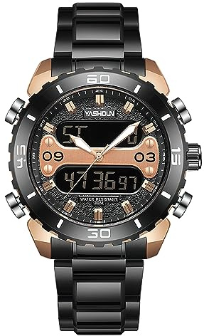 Basfur Orologio Basso-Mon-Ho-028-01, Nero e oro rosa, Modern