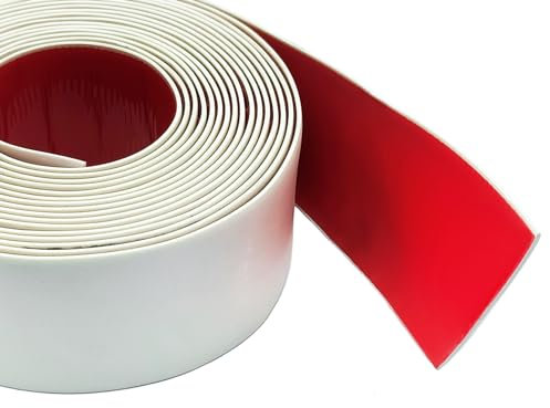 Fensterleiste Weiß Breite 50mm 5M, Flachleiste, Profilleiste, Abschlussleiste, Kunststoffleiste, Zierleiste, Kantenschutz, Wandschutz