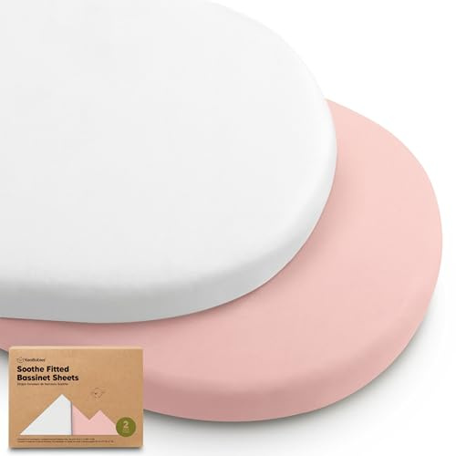 Confezione da 2 lenzuoli con angoli elasticizzati biologici, per lettino e culla, 100% cotone, per passeggino, lettino e culla, rivestimento per materasso, unisex (rosa)