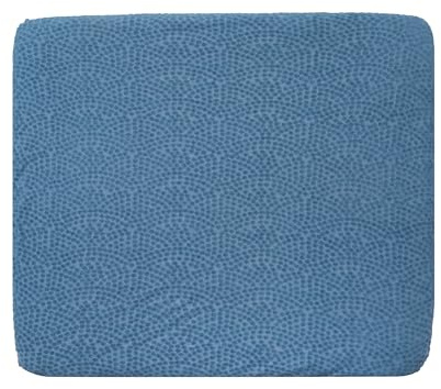 roba Coprimaterassino Fasciatoio Seashells Indigo - 75 x 85 cm - Elastico - Traspirante - Morbido - Cotone BIO - Certificato GOTS e Oeko-Tex - Blu Indaco