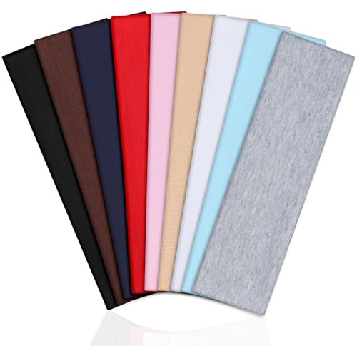 Stirnbänder für Damen, rutschfest, elastische Haarbänder aus Stoff für Damenhaar, weiches Baumwolltuch, dehnbare Sport-Stirnbänder, Schweißabsorption, athletische Haarbänder, 9 Stück