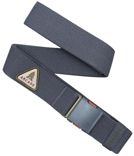 Arcade Belts A2 Unisex Adventure Belt: Heavy Duty Stretch, Metal Free Buckle, Treeple - Charcoal, Standard (Up to 40); 1.5 Wide