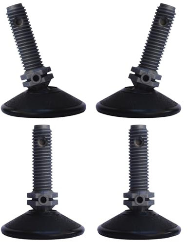 cyclingcolors 4x Viti di Regolazione con giunto Sferico M10 Piedini Regolabili Pavimento Piede Piedini in Plastica Vite Viti di Livellamento 150Kg max, Ø32mm