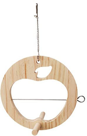 Riiichflowshop Mangeoire à Oiseaux en Bois pour extérieur Support de Nourriture Suspendu avec perchoir brochette de Fruits balançoire Jouet Outil d'alimentation en métal Cage de Maintien