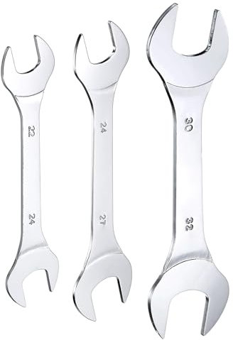 QUARKZMAN 3Pcs Clé à Fourche Double Extrémité Ouverte Clés Fines 22x24 / 24x27 / 30x32mm Métrique Clé Plate et Petite, Polie Miroir, pour Réparation Automobile et Assemblage de Meubles