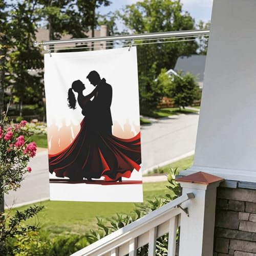 Drapeau pour extérieur - 0,9 x 0,6 m - Robuste - Pour intérieur et extérieur - Résistant à la décoloration - Pour maison, salle de bal, danse - Avec œillets - Drapeaux de bienvenue pour fête