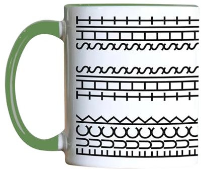 Fuck This Shit Kaffeetasse, 10oz Tasse mit versteckter Botschaft, Lustiges Keramik Geschenk für Kaffeeliebhaber, Neuheit Kreativität Humor Trinktasse für Erwachsene (Green)