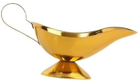 LABRIMP Salsiera con Beccuccio Antigoccia in Acciaio Inox Spesso, Contenitore per Sugo e Brocca per Salsa da Portata, Resistente e Versatile per Uso Domestico e Ristorazione, Design