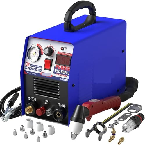 Taglio al plasma, Tagliatrice al plasma ad arco IGBT Macchina da taglio CNC monofase PLC55PRO 55Amp 14mm Acciaio tagliato Tutto in metallo per principianti fai da te