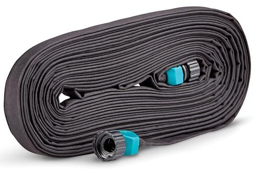 Gilmour 25' Black Flat Weeper Soaker Hose for Garden Beds, Drip Irrigation Outdoor Hose, Flexible Garden Hose for Vegetable Gardens, Flower Beds, Lawns, and Orchards