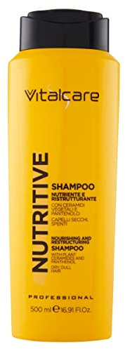 Vitalcare | Nutritive - Shampoo Nutriente e Ristrutturante, Shampoo per Capelli Secchi e Spenti, con Ceramidi Vegetali e Pantenolo, 500 ml, 1