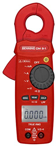 Benning CM 9-1 True RMS-Leckstromzange (Anzeige digital, 4-stellige LCD-Anzeige, Strommessbereich/AC 0.000001 A - 60 A, Wechselstrom) 44682