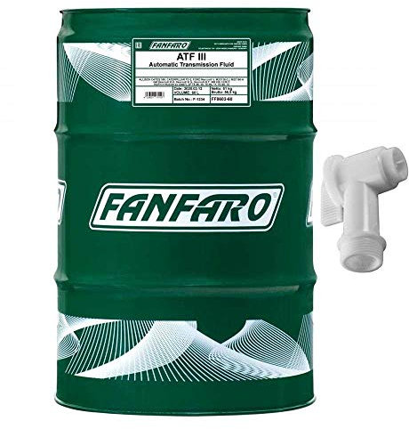 60 Liter Original FANFARO Automatikgetriebeöl ATF III Gear Oil Öl inkl. Auslaufhahn GM Dexron