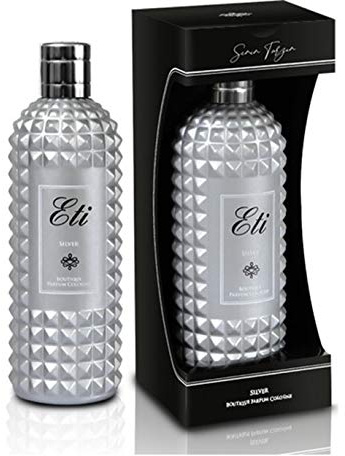 Eti Bouticha Bouteille d'eau de Cologne en verre Argenté 300 ml