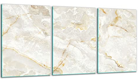 TMK ArtDeko – Placa Protectora Vitrocerámica 3 Piezas 30x52 cm – Cubre Placa de Inducción de Cristal Templado 4 mm – Tabla de Cocina de Vidrio Multifuncional y Protector Antisalpicaduras