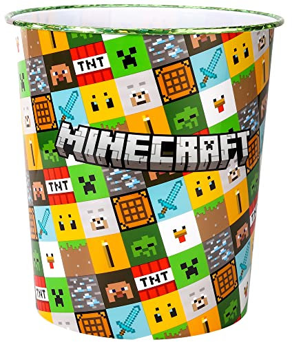 Minecraft Kinder-Abfalleimer, Papierkorb, für Schlafzimmer, Arbeitszimmer, Schreibtisch, Mülleimer