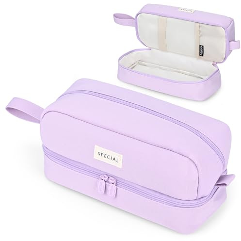 Yoeege Trousse Scolaire, Fourniture Scolaire Kit De Crayon à Grande Capacité, 3 Sacs De Soie Adaptés Aux Étudiants, Aux Filles, Aux Filles Et Aux Adolescents, Violet, U49YX003P