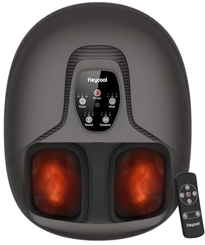 Heycool 2026 Upgrade FSA Eligible HSA Foot Massager, Shiatsu Foot Massager Machine with Heat and Compression for Plantar Fasciitis Neuropathy, Remote Control, Gifts, Size 14