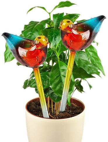 Bimhayuu Plant Watering Globes, Automatic Glass Watering Bulbs Glass Ball Planter Self-Watering Device Plant Waterer System for Planters Pots Hanging Baskets Drip Feeders (2 PCS)