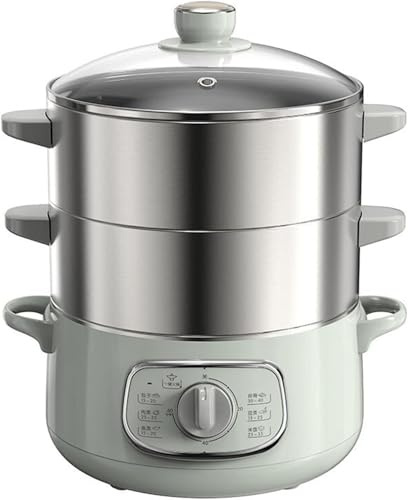 Vaporiera elettrica Multifunzione Vaporiera elettrica a Doppio Strato Vaporiera Multiuso in Acciaio Inossidabile 10L