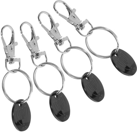 Happyyami 4piezas Llavero De Carrito De Compras Aleación De Zinc Fichas para Carrito Llavero Portamonedas para Exteriores Artículo para Diseño Artístico Extractor Portátil para