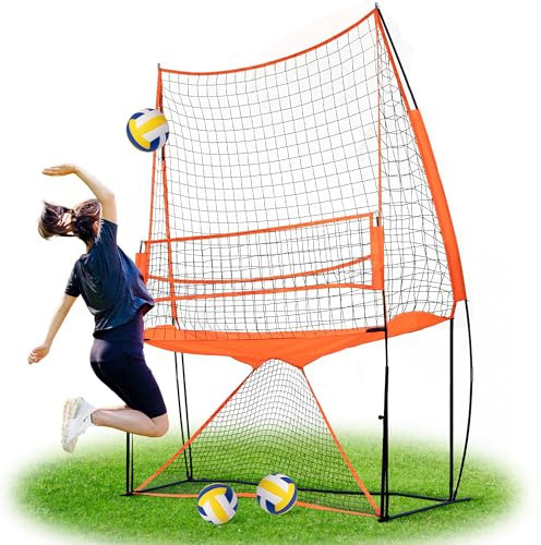 LBH® - Volleyball net for Backyard, Volleyball Training Equipment Outdoor & Indoor, Volleyball Practice Net, Trainer Equipment for Kids and Adult, Hitting Trainer nets rebounder