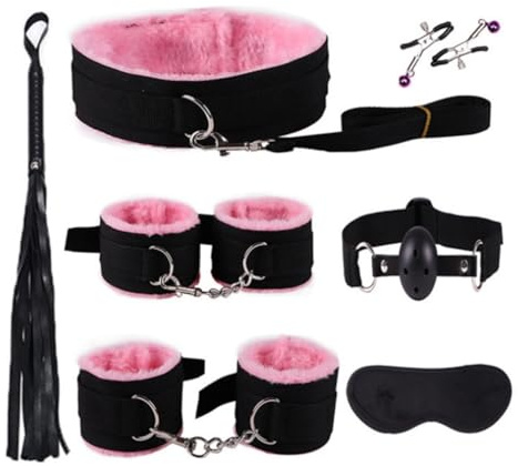 Multifunktionell Justerbar Inomhus Fitness Nylon UppsäTtning Med 7-Delars Plush Foder, Inklusive Nylon Armband, Par GåVa - D5 (Pulver)