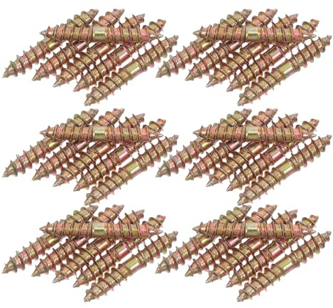 IWOWHERO Tornillos Autorroscantes de Doble Extremo M5 X 30 Mm, 100 Piezas, Tornillo Espiga para Muebles, Conectores de Madera y Metal, Fijación Rápida y Resistente para