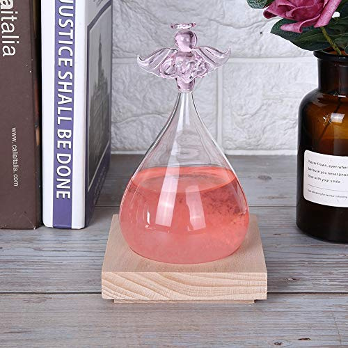 HEEPDD Glass, Meteorologo Decorativo Dal Design Elegante, Barometro in Vetro Borosilicato Alto per Decorazioni per la Casa e Regali Unici (PINK)