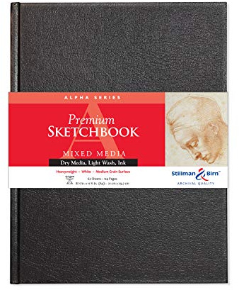 Stillman & Birn Alpha Series Hardbound Sketchbook, A4 (8.25 x 11.75), 150 GSM (Heavyweight), White Paper, Medium Grain Surface