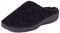 Isotoner Women's Popcorn Terry Mule Slippers Open Back, Black (Black), 5 UK